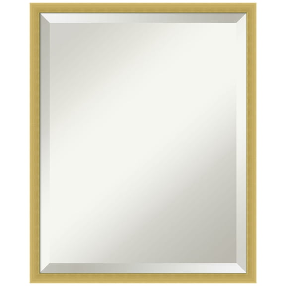 Amanti Art Svelte Polished Gold Beveled Wood Wall Mirror 21.5 x 17.5 in.