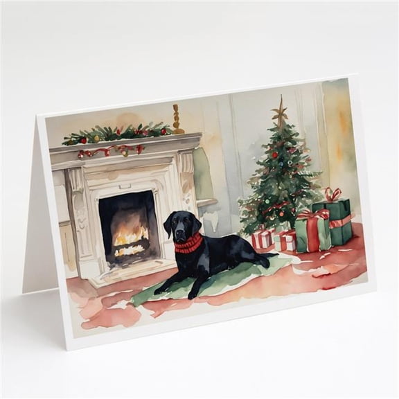 5 x 7 in. Unisex Black Labrador Christmas Greeting Cards & Envelopes - Pack of 8