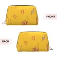 thumbnail image 3 of Large Clutch Leather Makeup Bag, Music Notation Graffiti Travel Toiletries Bag, Ladies Cosmetic Storage Bag, 3 of 8