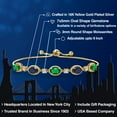 thumbnail image 2 of Gem Stone King 18K Yellow Gold Plated Silver Green Nano Emerald and Blue Sapphire Bracelet for Women | 3.80 Cttw | Gemstone May Birthstone | Oval 7X5MM | Fully Adjustable 9 inch, 2 of 6