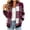 Wine, variant on QIYAGBSA Bomber Jackets for Women Plaid Full Zip Short Baseball Collar Long Sleeve with Pockets Warm Tweed Fall Winter Casual Outerwear