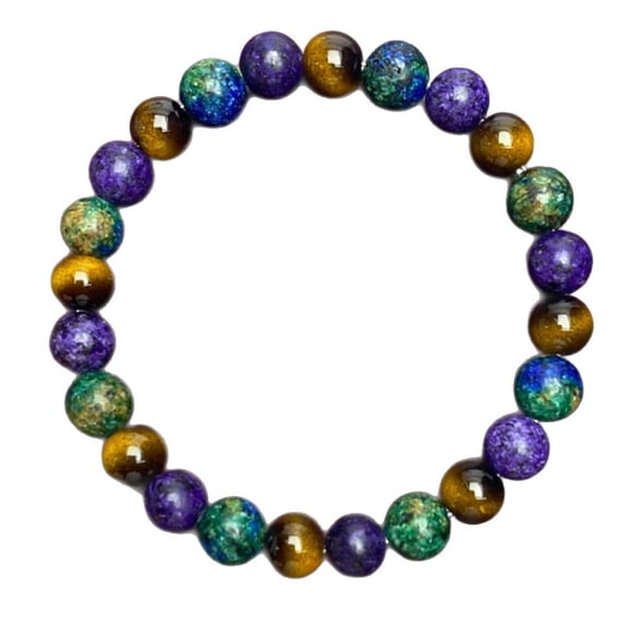 DESIGNICE Adjustable Gemstone Healing Bracelet – Natural 8Mm Stone Bead Anxiety Relief Jewelry for Women&Men,Spiritual Protection Stretch Bracelet for Meditation&Yoga