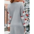thumbnail image 4 of xiaxaixu Robe Pull de Noël pour Femmes Imprimé Père Noël Col Rond Manches Longues Robe Tunique Décontractée Automne Hiver, 4 of 8