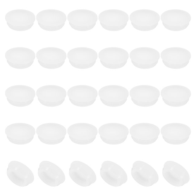 Unique Bargains 16mm Diameter Silicone Round Snap, 30 Pcs in Type Locking Furniture Hole Plug Protective Cover, Translucence