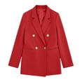 thumbnail image 4 of Kukoosong Women's Double Breasted Blazer, Casual Work Office Jacket with Gold Buttons and Lapel Collar for Business, Women's Classic Suit Jacket, 4 of 5