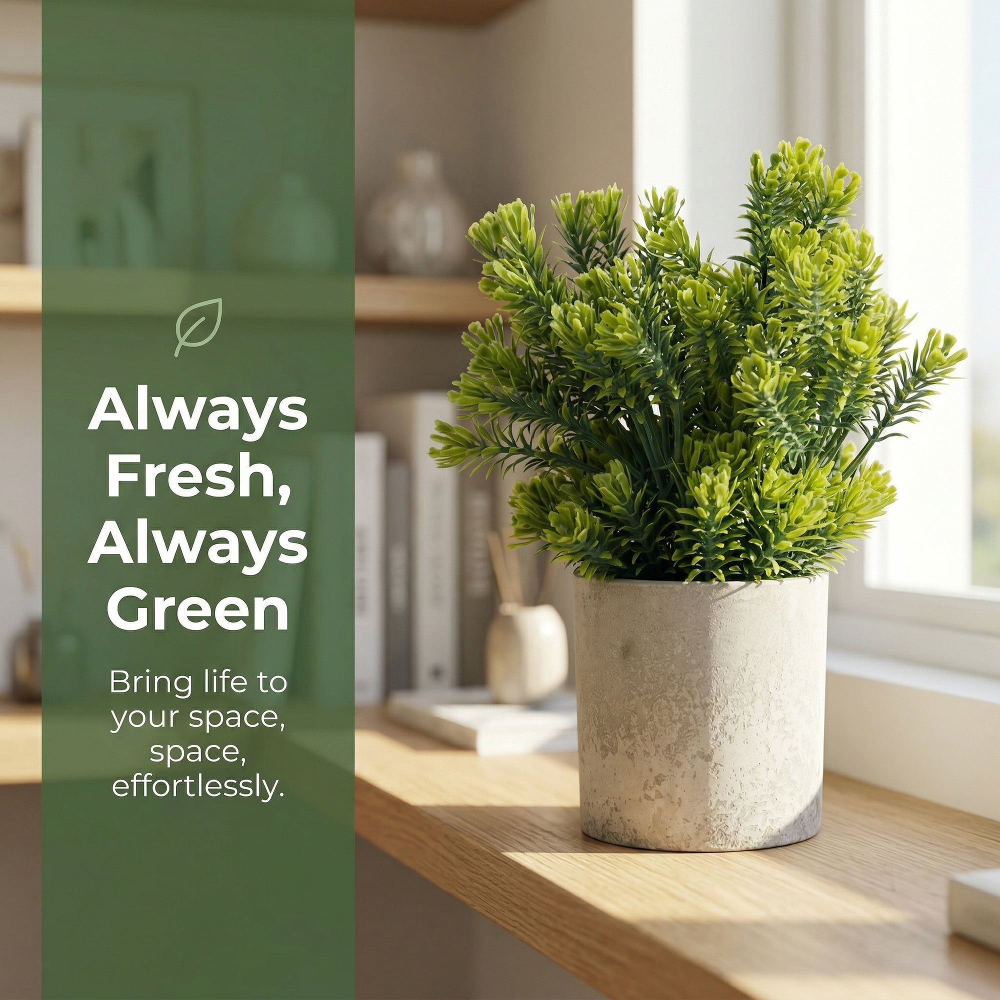 Unique Bargains Artificial Eucalyptus Plants in Pot Small Faux Greenery 7.9" Rosemary
