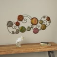 thumbnail image 3 of DecMode Metal Contemporary Abstract Multi Colored Round Plates with Spiral Scrolled Wires, 17"W x 41"H, 3 of 16