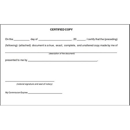 Jurat, Acknowledgment, Attested, Witness, and Certified - Set of 5 Notary Certificates