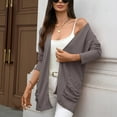 thumbnail image 6 of Cardigan Sweaters Women Womens Knit Cardigan Long Sleeve Open Front Sweater Loose Fit Pocket Outwear Women's Cardigan Coffee M, 6 of 7