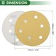thumbnail image 3 of 70 Pcs Discos de Lija Redondos 60 Grano Hook and Loop Hojas de Lijado Universales para Reacondicionamiento Automotriz 125x125mm Óxido de Aluminio Amarillo, 3 of 7