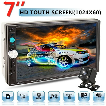 - 7'' HD Multimedia TFT Display TouchScreen bluetooth MP5 MP3 Player 2DIN Car Stereo Radio FM USB/ TF/ AUX With Rear View Camera Can charge for Mobilephone or Other USB Devices