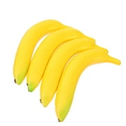 Hemoton 4pcs Fake Banana Photography Props Artificial Banana Lifelike Fruit Decorations (Yellow)