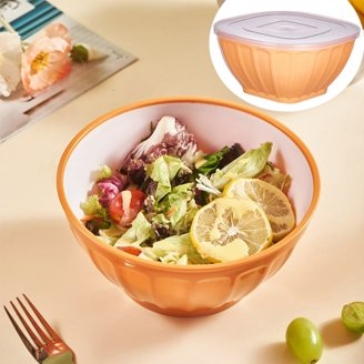Okllen 3-Piece Clear Plastic Serving Bowl Set - 14 Oz, 51 Oz & 115 Oz, BPA-Free For Salads & Snacks