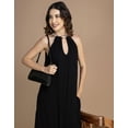 thumbnail image 5 of Moomaya Sleeveless Maxi Dress With Beaded Neckline Cutout, Casual Chic Wear Dress For Women, 5 of 8