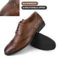 thumbnail image 2 of HA-EMORE Men's Oxford Dress Shoes Leather Cap Toe Formal Business Shoes Lace Up, Leather Stylish Lace-up Wingtip Brogues, Business Casual Formal Derby Shoe, 2 of 7