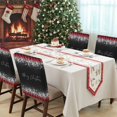 thumbnail image 4 of Merry Christmas Chair Covers Set of 8 Modern Snowflakes Buffalo Plaid Red Black Chair Back Covers Stretch Removable Washable Slipcovers Protector for Dining Room Kitchen Party Decor, 4 of 5