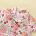 thumbnail image 4 of Toddler Baby Kids Boys Girls Satin Summer Pajamas Set Short Sleeve Button-Down Pajamas Top Pants 2Pcs Loungwear Sleepwear Pjs 0-6 Years, 4 of 7