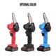 thumbnail image 4 of Sierra eléctrica inalámbrica de 4 pulgadas, 24V, ideal para podar árboles y cortar madera. Diseño compacto para uso con una sola mano, perfecta para jardinería. Incluye batería de litio y accesorios., 4 of 6