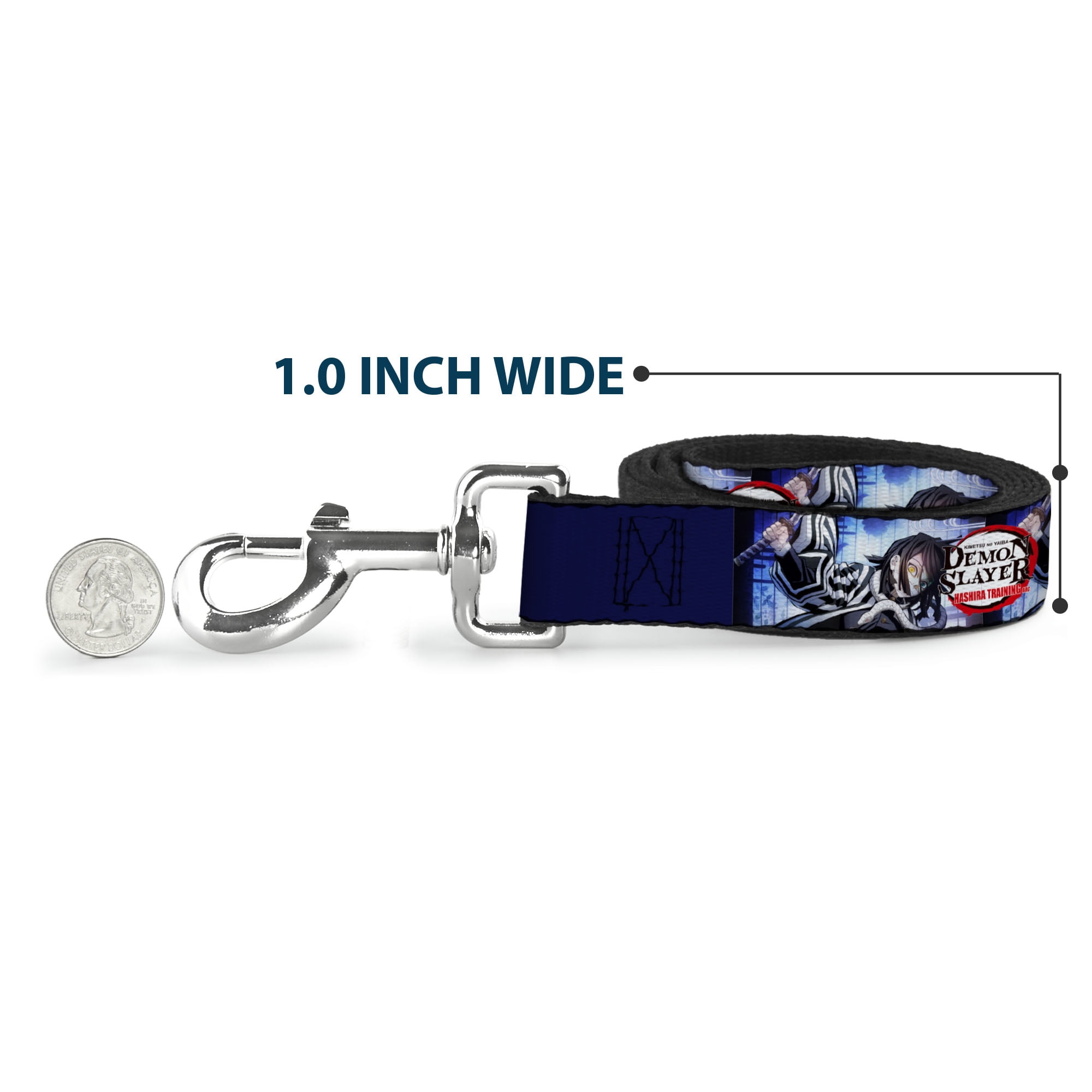Aniplex of America Pet Leash, Dog Leash, Demon Slayer Obanai Iguro Pose and Title Logo, 6 Feet Long 1.0 Inch Wide