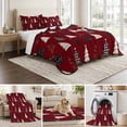 thumbnail image 6 of Quilts King Size Bedding Set, Red Christmas Lightweight Quilted Comforter, Xmas Trees Snowflakes Plaid Dots Winter Soft Reversible Bedspread Coverlet with Pillow Covers for All Season, 96" x 106", 6 of 9