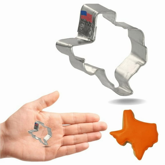 Foose Brand Miniature Texas Cookie Cutter 1.5 in, Tin Plate Steel, Handmade in USA