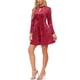 thumbnail image 4 of INSPIRE CHIC Vestido de Mujer de Terciopelo con Gargantilla de Cuello de Manga Larga Cintura Alta Vestidos Mini A-Line M Rojo, 4 of 5