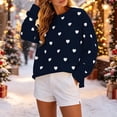 thumbnail image 6 of Women Sweatshirt Sevevn Crew Neck Oversized Fit Soft Fleece Heart Print Drop Shoulder Long Sleeve Pullover For Valentine Daily Street Casual Wear, 6 of 8