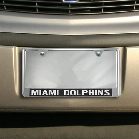 Miami Dolphins Glitter License Plate Frame Black Walmart Com
