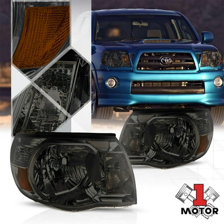 Smoke Tinted Headlight Lamp Amber Turn Signal Reflector For 05 11 Smoke Tinted Headlight Lamp Amber Turn Signal Reflector For 05 11 Toyota Tacoma 06 07 08 09 10