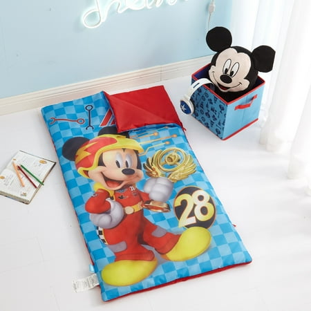 Disney Mickey Mouse 3 Piece Slumber Bag, Pillow & Storage Cube Set