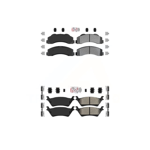 AmeriBRAKES Front Rear Semi-Metallic Disc Brake Pads Kit For Ford F-150 KNF-101171
