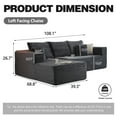 thumbnail image 3 of LIAROO 108" Modular Sectional Sofa, Cloud Boneless Couch with Deep Seats and Chaise, Modern Upholstered L-Shape Couch for Living Room or Bedroom, No Assembly Required, 3 of 12