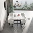 thumbnail image 2 of Modern 7 Pieces Dining Table Set, Rectangle Dining Table with 6 Chairs for Dining Room, Kitchen, 2 of 7