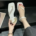 thumbnail image 2 of Women Sandals clearance for Juebong Wedding Shoes for Bride Flat Sandals Open Toe Pearl Bridal Shoes Flat Wedding Sandals for Women Girls Dressy Summer, 2 of 5