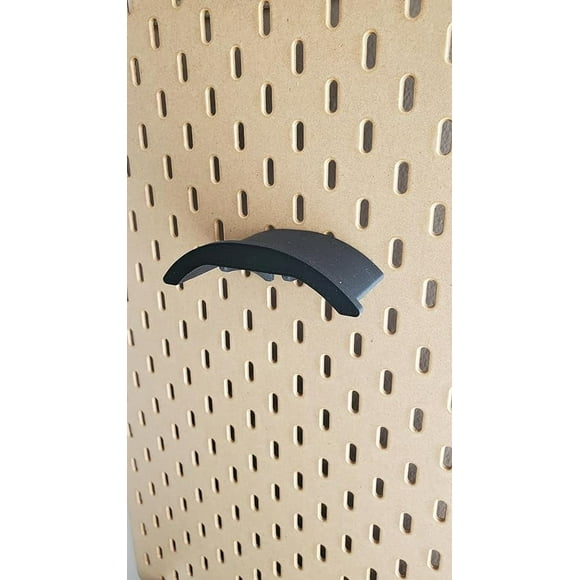 Just Hanging' Headphone Hanger Holder, Compatible with IKEA SKADIS pegboard (Matte Black)
