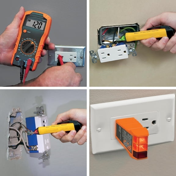 Electrical Test Kit with Digital Multimeter, Noncontact Voltage Tester and Electrical Outlet Tester, Leads and Batteries