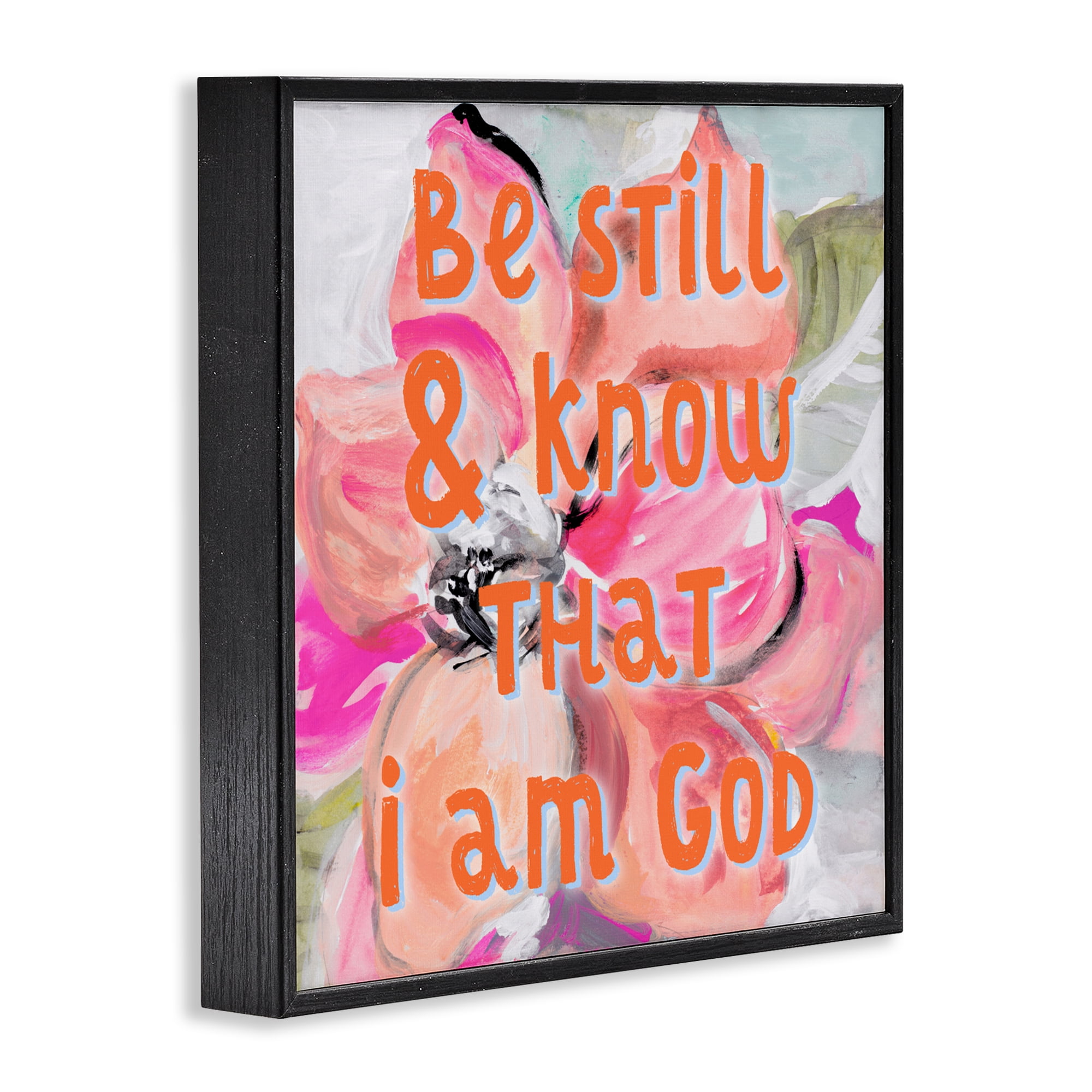 Stupell Industries Bright Be Still Scripture Black Framed Giclee Art, design by Lanie Loreth