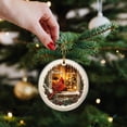thumbnail image 4 of Christmas Tree Ornaments with 3-Inch Acrylic Cardinal Design Featuring Festive Winter Window Scene, Rustic Christmas Decor for Cozy Holiday Home Styling, Cute White Elephant, 4 of 6