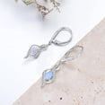 thumbnail image 3 of Opal Earrings 925 Sterling Silver Blue Opal October Birthstone Dangle Drop Dangly Leverback Earrings Valentine's Day Jewelry Gifts for Women, 3 of 6