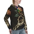 thumbnail image 6 of Fotbe Skeleton Hand Rose Butterfly Pattern Womens Long Sleeve Hoodie, Pullover Hooded Sweatshirt, Kangaroo Pocket Hoodie with Eye-catching Drawstrings-XX-Large, 6 of 7