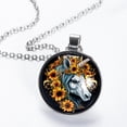 thumbnail image 2 of Unicorn Elegant Glass Circular Pendant Necklace - Stylish Necklaces for Women, 2 of 5