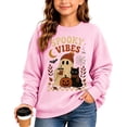 thumbnail image 2 of Likimi Toddler Girls Halloween Sweatshirts Hallowmas Ghost Print Crew Neck Sweatshirt For Girls Long Sleeve Loose Fit Comfortable Pullover Size 1-2 Years, 2 of 4