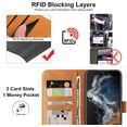 thumbnail image 3 of for Motorola Edge 2022 Case (Not for Edge+) Wallet Flip Cover [RFID Blocking] [3 Card Holders] [Magnetic Closure] [Stand Kickstand] PU Leather Shockproof Case for Moto Edge 2022 - Tan, 3 of 13