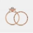 thumbnail image 6 of justforyoujewels 2.2Ct 14K Rose Gold Plated Natural Moissanite Round Halo Engagement Bridal Ring Set For Women Sterling Silver, 6 of 7