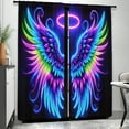 thumbnail image 7 of WNOOHIY Colorful Neon Light Effect Wings Light-filtering Curtains for Living Room Bedroom Home Decoration, Set of 2 Panels, 7 of 7