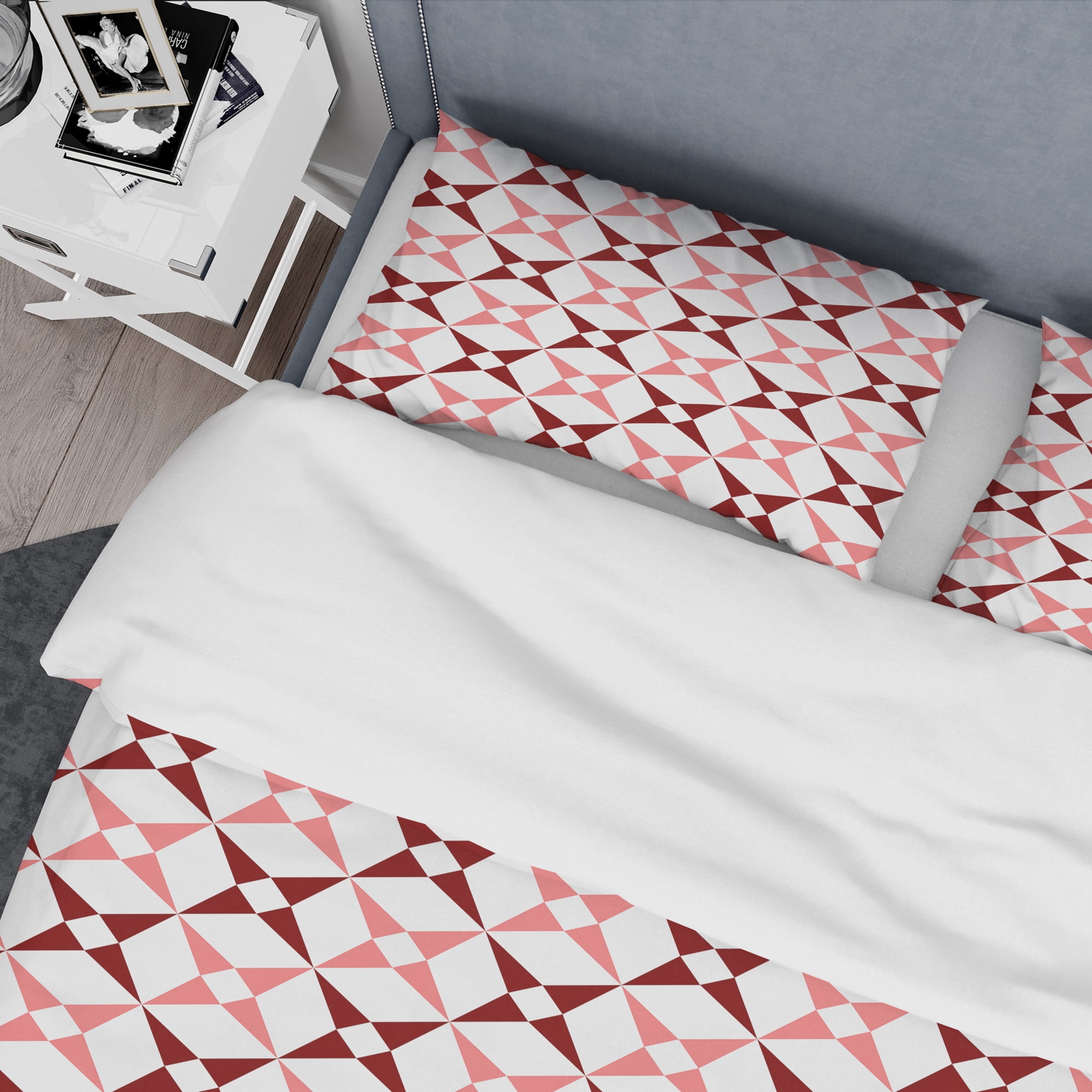 Designart 'Retro Grid Pattern I' Mid-Century Modern Duvet Cover Set