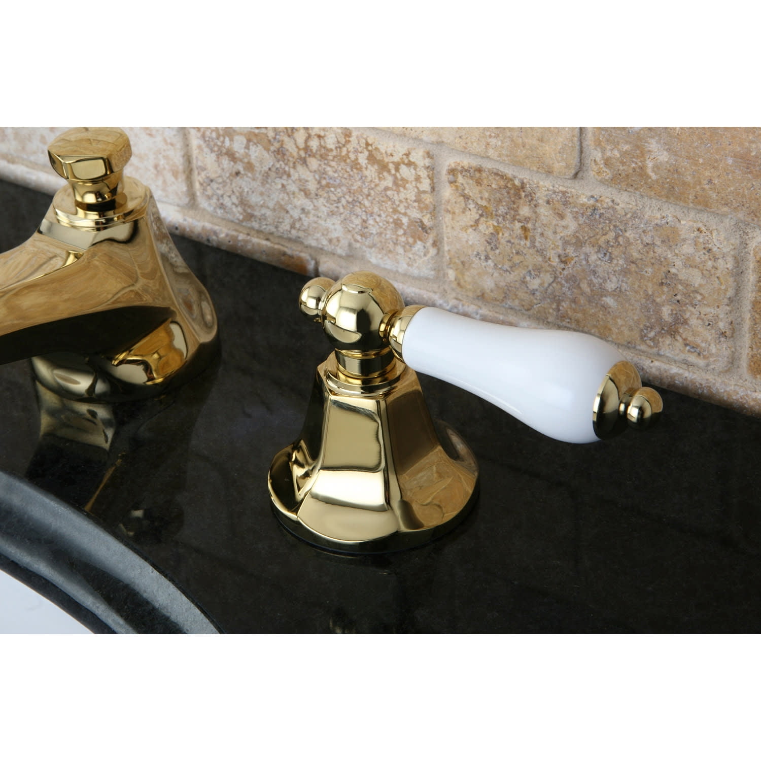 Kingston Brass KS4467PL 8 in. Widespread Bathroom Faucet, Brushed Brass