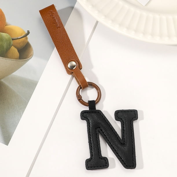 Llavero De Piel, Colgante Para Llaves Con Letras Inglesas, Llavero Personalizado Para Coche, Accesorio De Viaje Con Estilo, Colgante Resistente Para Llaves Y Bolsos