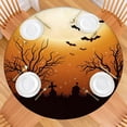 thumbnail image 2 of Spooky Themed Elastic Edge Round Table Cover - 52 Inch Fitted Tablecloth for Kitchen Dining Party, Durable and Washable, 2 of 6