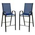 thumbnail image 2 of Emma + Oliver 2 Pack Navy Outdoor Barstools with Flex Comfort Material-Patio Stool, 2 of 14
